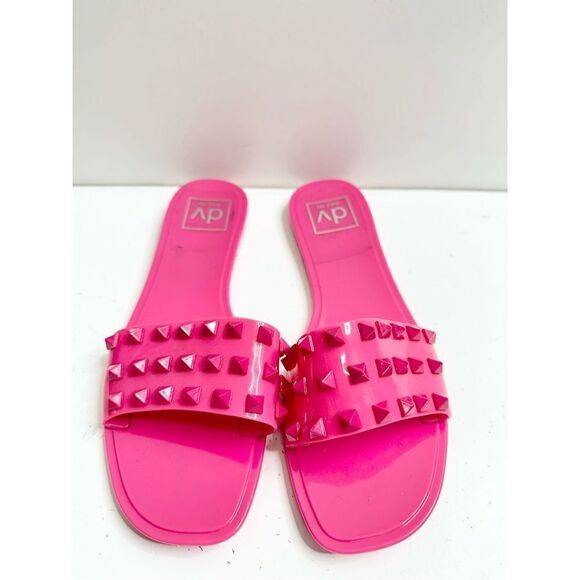 Dolce Vita Jelly Sandals Womens Size 5‎ Skylar Pink Spiked Slip On Slides - Picture 2 of 9